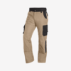 Beige and black work trousers