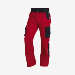 Red Work Pants With Black Accents