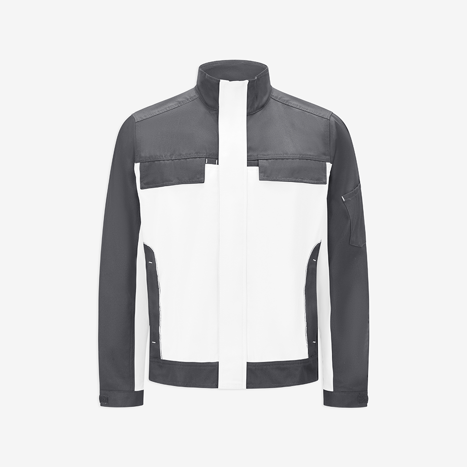 Fhb White And Anthracite Work Jacket