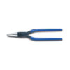 Flat nose pliers with lap joint, teeth and bluepvc covered handle