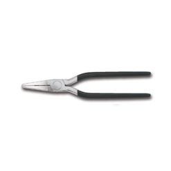 Stainless steel flat nose pliers with black pvc covered handle