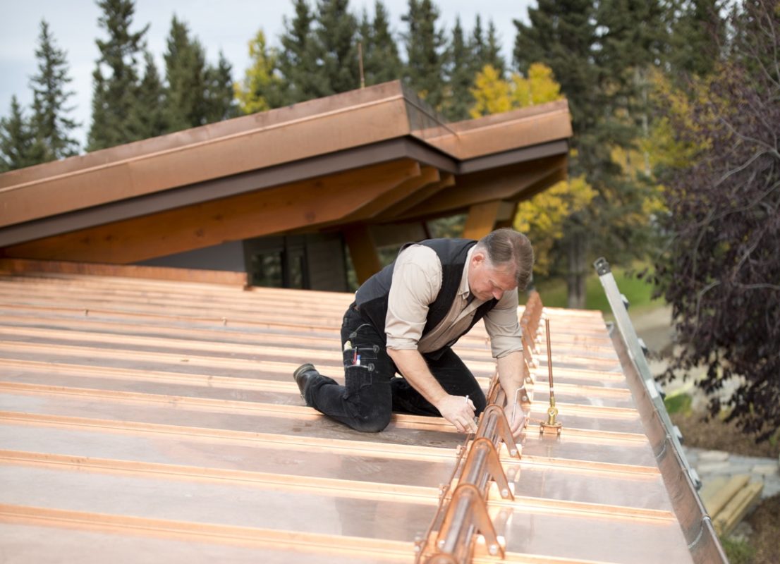 Peter Steetz From Steetz Copper Craft Working On A Roof