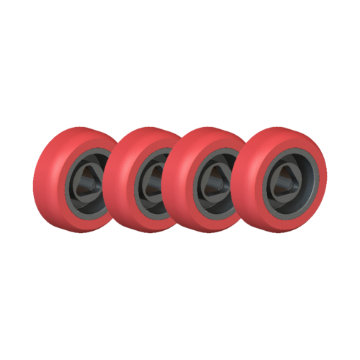 Buschmann Red Replacement Poly Wheels, Set Of Four