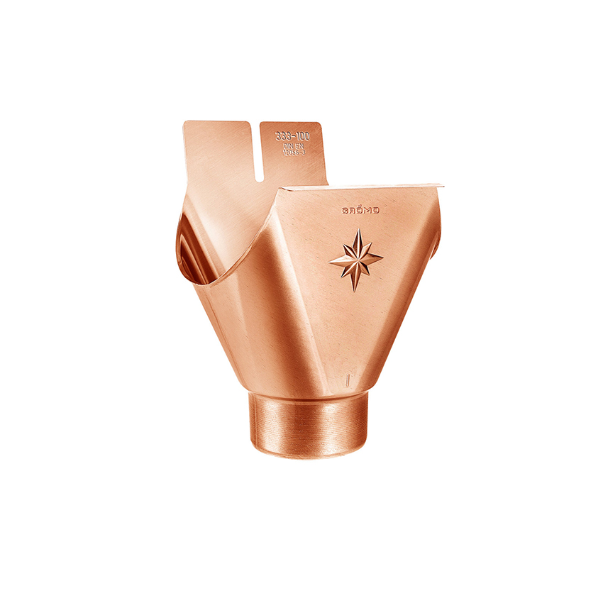 Groemoe Copper Gutter Outlet, Oval, Half-Round