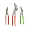 Niro look tin snip set with red and green plastic coated handles