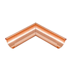 Groemo copper exterior gutter corners, half round with 500mm side length