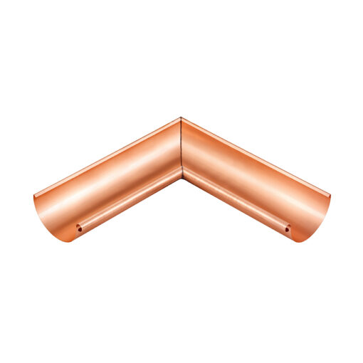 Groemo Copper Interior Gutter Corner, Half Round, 500Mm