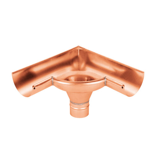 Groemo Copper Interior Corner Shape Gutter Extension, Half Round Gutter