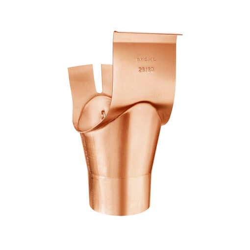 Groemo Copper Diagonal Outlet, Cylindrical, For Half Round Gutter