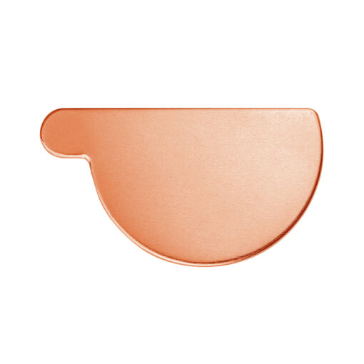 Groemo Copper Gutter End Cap, Half Round, Right