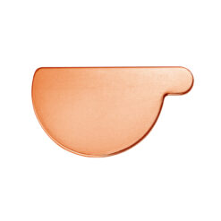 Groemo copper gutter end cap, half round, left
