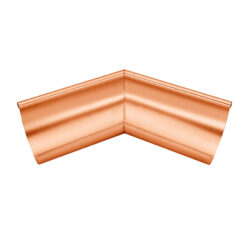 Groemo copper exterior gutter corner, half round 300mm side length