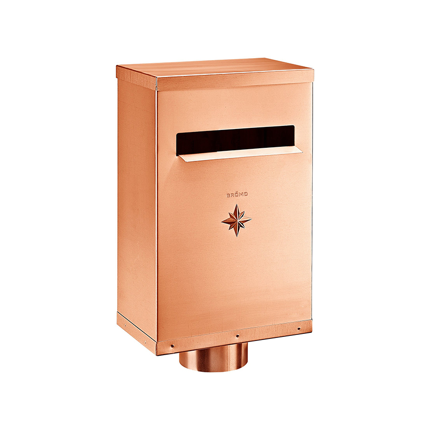 Groemo Copper Flat Roof Hopper, Without Inflow