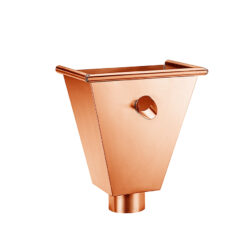 Groemo copper flush hopper, angular with overflow