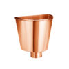 Groemo copper flush hopper, half round