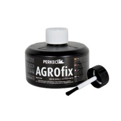 Soft soldering flux in black bottle with black label, with brush