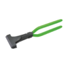 Freund broad mouth seaming pliers with green plastic coated handle