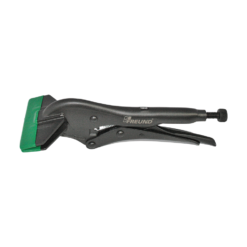 Freund broad mouth grip pliers with green plastic coated handle