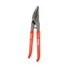 Freund left curved circle tin snip with red plastic coated handle
