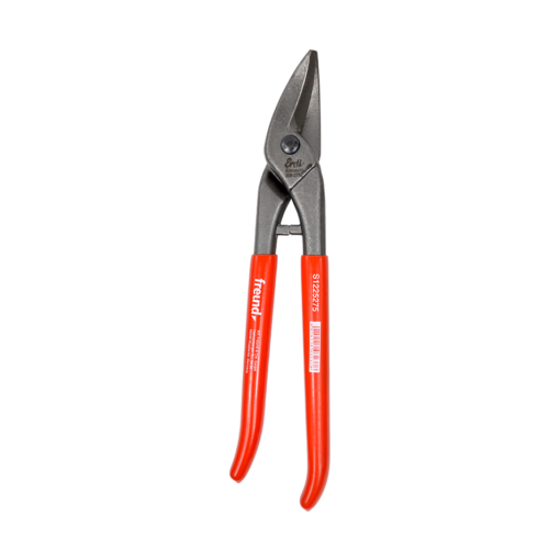 Freund Left Curved Circle Tin Snip With Red Plastic Coated Handle