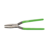Freund flat nose pliers with green plastic coated handle