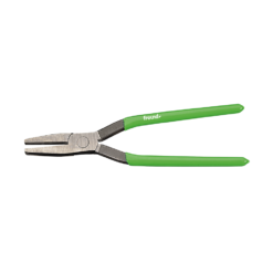 Freund flat nose pliers with green plastic coated handle