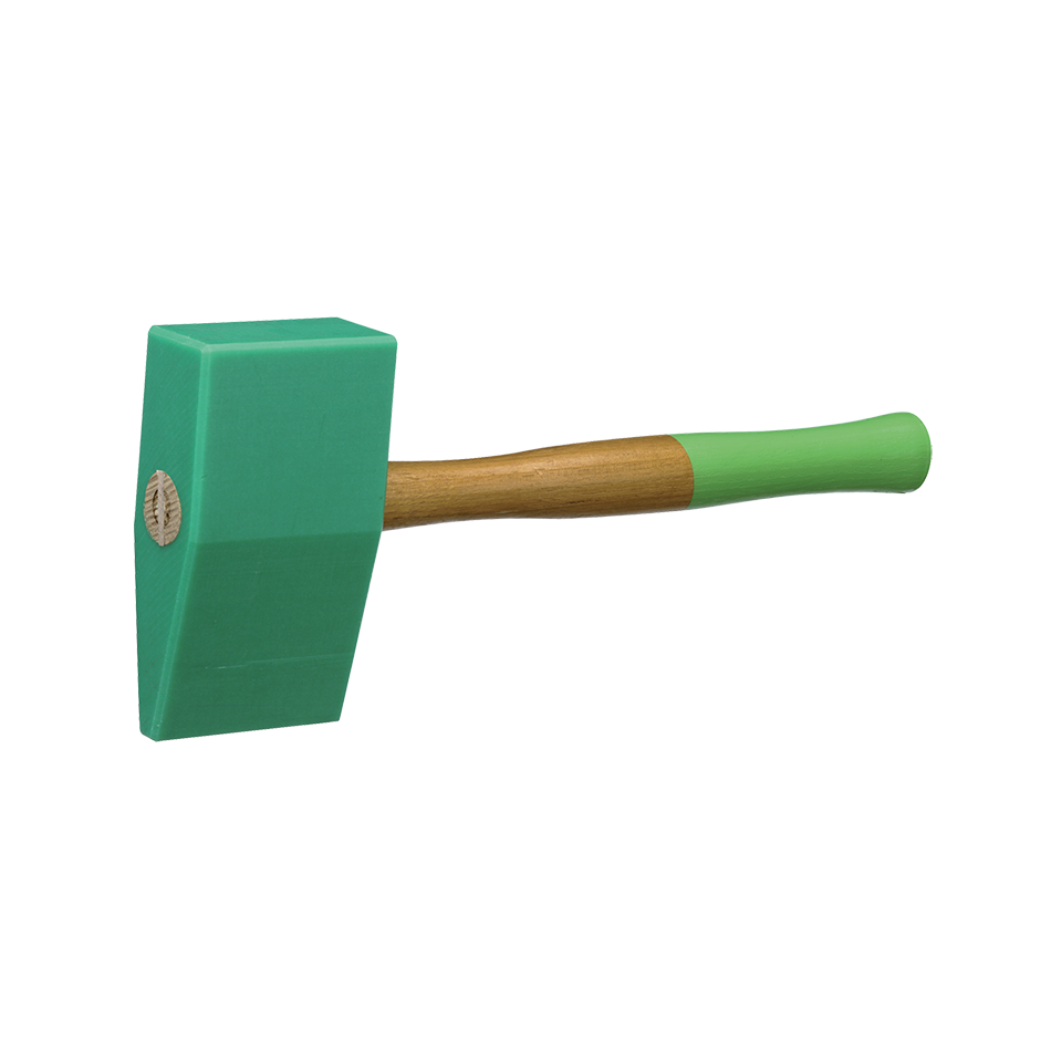 Freund Wedge Shape Plastic Hammer With Green Head And Wooden Handle