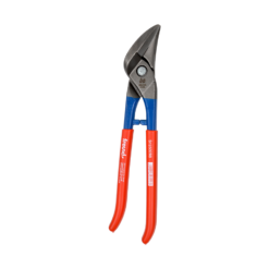Freund left combination tin snip with red pvc coated handle