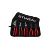 Stubai mikro snip and plier set, with red pvc, in rollup bag.