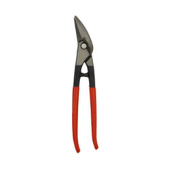 Stubai combination tin snips, right, with red plastic coated handle