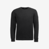 Black FHB crewneck sweater with embossed FHB logo