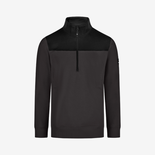 Fhb Anthracite And Black Zip-Up Sweater