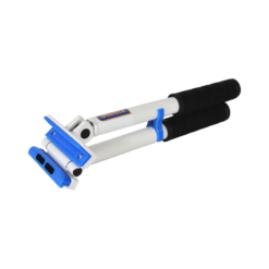 Buschmann adjustable hand seamer, white, with black handle and blue pvc inserts