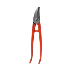Stubai curved circle snips, left cutting version, with red lacquered handle