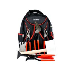 Steetz basic sheet metal kit with backpack, pelican snips, combination tin snips, seaming pliers, hammer and marking template
