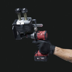 Buschmann accubeader beading tool attached to a battery operated drill