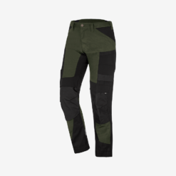Olive Black Work Trousers With Multiple Pockets