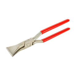 Stubai niro look tinsmith pliers, straight, with lap joint and red pvc coated handle