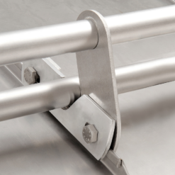 Kling double tube snow retention clamp, aluminium, with V2A screws