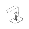 Drawing of the Bjarnes galvanized fixed clips with screw