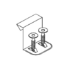 Drawing of the Bjarnes stainless steel fixed clips with two screws