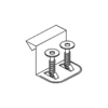 Drawing of the Bjarnes stainless steel fixed clips with two screws