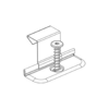 Drawing of the Bjarnes stainless steel sliding clips with one screw