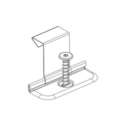 Drawing of the Bjarnes stainless steel sliding clip with one screw