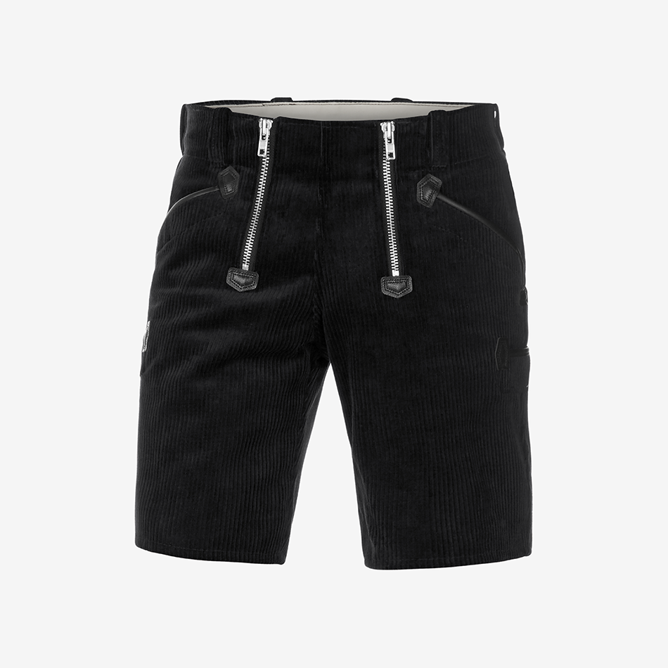 Black Fhb Guild Shorts With Two Zippers