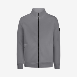 Grey Zip-Up Sweater Jacket With Pockets