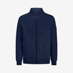 Navy Zip-Up Sweater Jacket With Pockets