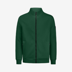 Green Zip-Up Sweater Jacket With Pockets