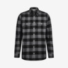 Black and anthracite checkered flannel shirt