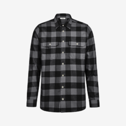 Black and anthracite checkered flannel shirt